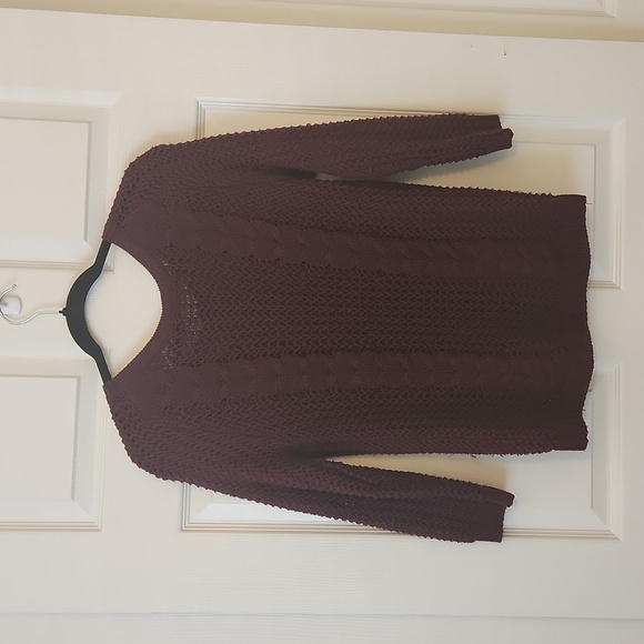 Burgandy Red Knit Button Down Cardigan Size S - Picture 5 of 7